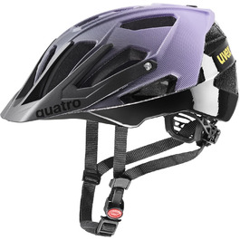 Велосипедний шолом uvex Quatro cc для MTB, жіночий і чоловічий, регульований козирок, фіолетово-чорний матовий, розмір 52-57 см