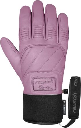 Гірськолижні рукавички Reusch для чоловіків та жінок, зігріваючі, натуральна шкіра, рожево-чорні, розмір 7