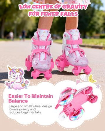 Дитячі ролики для дівчаток, регульовані, розмір 24-31, рожеві