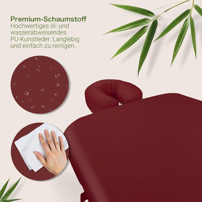 Zen – Мобільний масажний стіл Zen з круглими кутами, складний та з регулюванням висоти – масажний стіл з цільного дерева для активних стилів масажу. Масажний стіл з підголовником, підлокітниками та кишенею