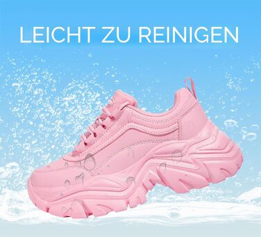 Кросівки жіночі LUCKY STEP Chunky на платформі, рожеві, 37 EU - зручні кеди на підборах