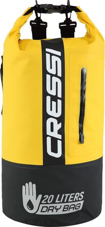 Водонепроникний мішок CRESSI Unisex 20L (20 літрів) – преміум якість, чорний/жовтий, двоколірний