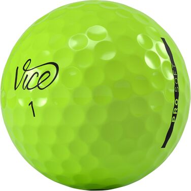 Гольф м'ячі Vice Golf Pro Soft 2020, 12 шт, 3-шаровий уретан, м'яке відчуття, стабільний політ, неон лайм/червоний, для досвідчених гравців