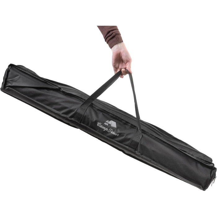 Складаний туристичний стіл CampFeuer 90,5 x 51,5 см з сумкою | Зручний для кемпінгу, відпочинку на природі, балкону та дачі | Регульована висота, виготовлений у срібному кольорі