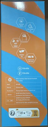 Дитяча термос-бутилка FJbottle 800 мл, нержавіюча сталь, рожевий, BPA-Free, герметична, для води та газованих напоїв, для школи, спорту, фітнесу, велосипеда