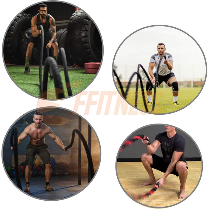 Мотузка для фітнесу FFITNESS Crossfit 9 м, 34 мм