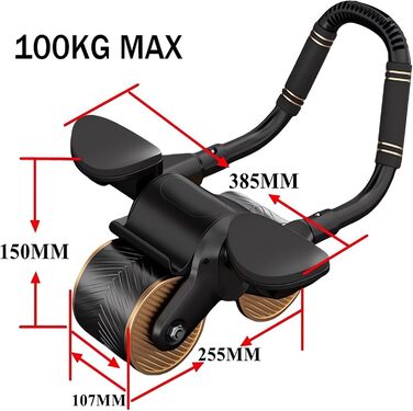 Ролер для пресу AouiSton з автоматичним пружним поверненням та подвійними колесами, чорно-золотий