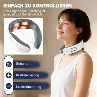 Масажер для шиї 11-в-1 з підігрівом, 6 режимів та 9 рівнів інтенсивності. Для розслаблення шиї вдома, в офісі, у подорожах.