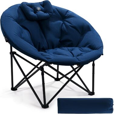 Крісло для кемпінгу EVER ADVANCED Luxus Moonchair XXL - велике розкладне крісло для відпочинку, 150 кг, блакитне
