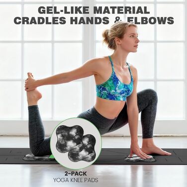 Килимок для йоги Soontrans 183x68 см, 8 мм, TPE з опорами, наколінниками та еспандером. Чорний