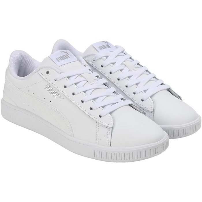 Жіночі шкіряні кросівки PUMA Vikky V3 Lthr, білі з сріблястими деталями, розмір 39 EU