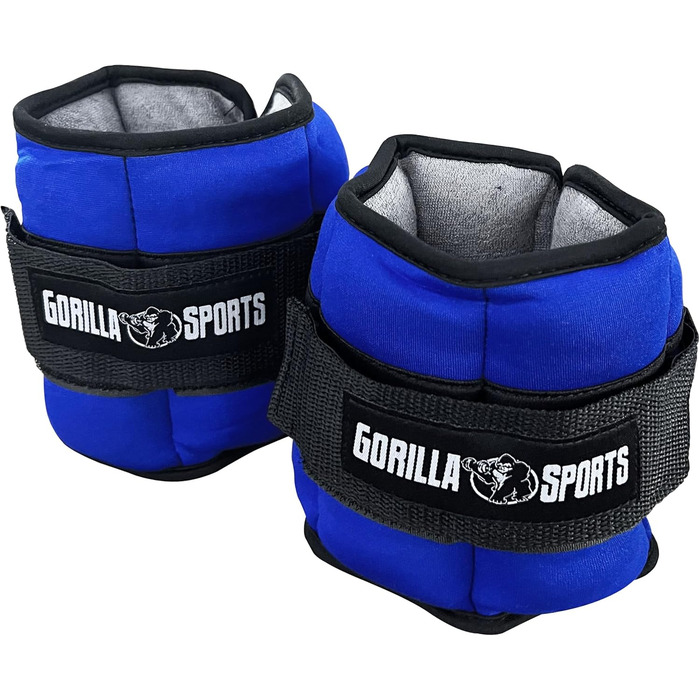 Обважнювачі GORILLA SPORTS для рук і ніг, регульовані, неопреноі, 2 шт, 0,45–2,25 кг, сині
