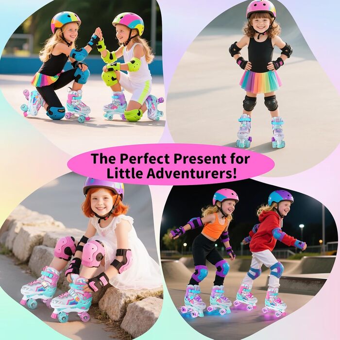 Ролики для дітей BELEEV - рожеві, регульовані, з LED-підсвіткою, 34-37 EU