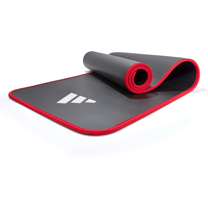 Фітнес-килимок для тренувань adidas, товщина 10 мм, 183x61 см, з ременем для перенесення, червоний