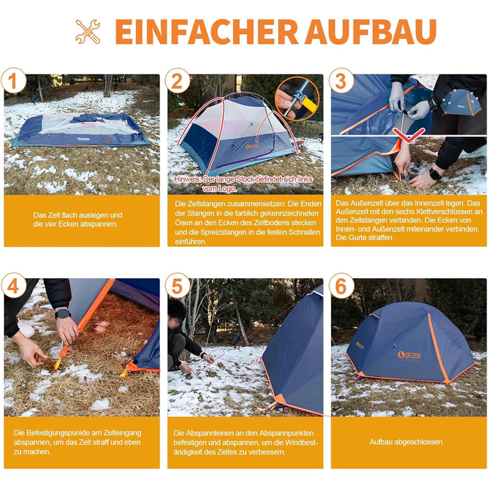 Намет кемпінговий купольний Campingzelt на 1-2 особи, водонепроникний, вітростійкий, 3-4 сезони, 1.85/2.3 кг, для туризму, кемпінгу та активного відпочинку (синій)