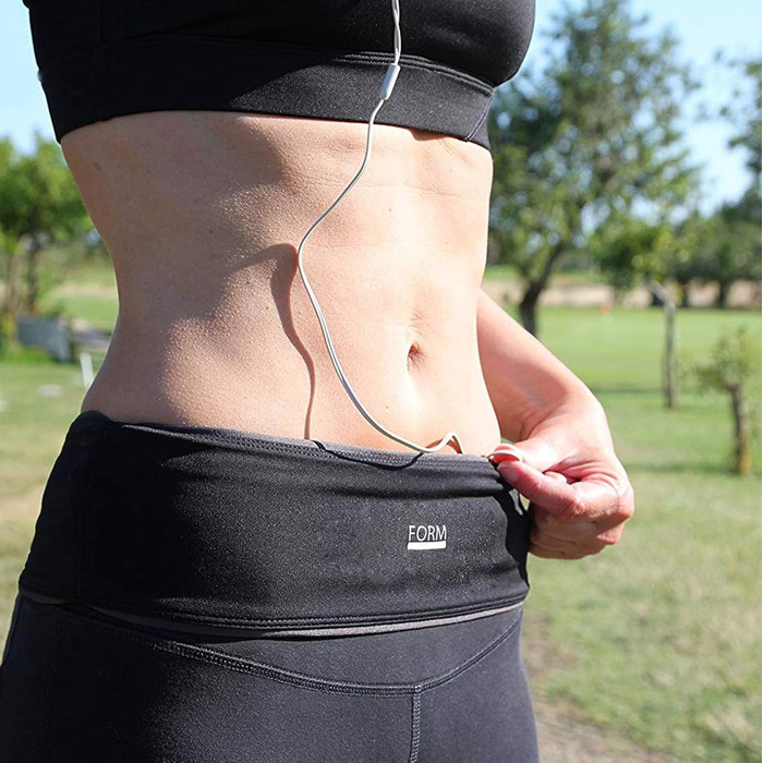Пояс для бігу Forbelt® з відділенням для телефону – зручний, проти натирань, чорний (XXL)