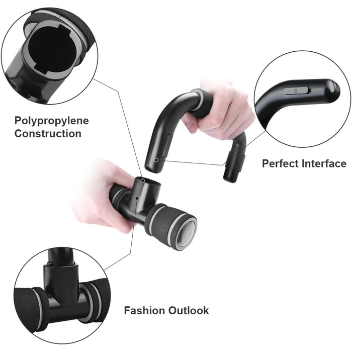 Набір гантелей для віджимань Flintronic (2 шт), неслизькі ручки для тренування м'язів та сили #3 Темно-сірий