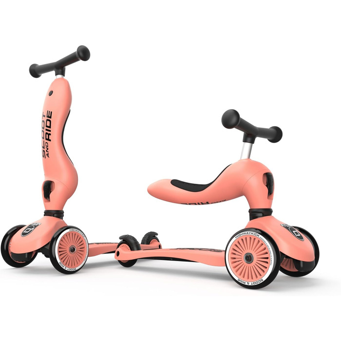 Kickboard Highway Kick 1 Scoot & Ride 2-в-1 з сидінням - персиковий колір, універсальний розмір