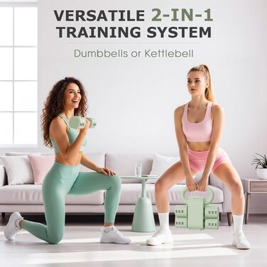 Регульовані гантелі для жінок, набір 1-5 кг, 2 шт. Багатофункціональний набір гантелей 4-в-1 для дому та фітнесу, тренування для жінок та чоловіків