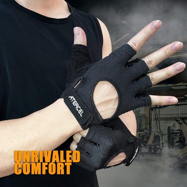 Фитнес рукавички ATERCEL для їзди на велосипеді, тренувань, фітнесу. Дихаючі рукавички для чоловіків та жінок сірого кольору, розмір L
