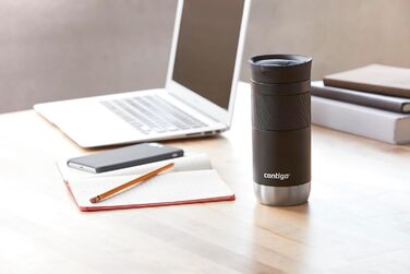 Термокружка Contigo Byron Snapseal 470 мл, нержавіюча сталь, Licorice - герметична, для кави, без BPA