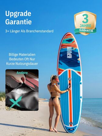 Надувне SUP-борд Niphean Stand Up Paddling з сидінням та аксесуарами, 320 см, для 2 осіб, 200 кг, Oceanic Current з StabilTrac-фіном