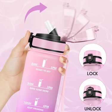 Фляга для води Motswedi з трубочкою, 1500 мл, BPA-free, для спорту, без витоку, підходить для газованої води, жовтогарячий колір