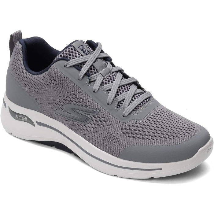 Чоловічі кросівки Skechers Gowalk Arch Fit - спортивні, для ходьби та тренувань, з повітряно-охолоджуваною піною, сірі/темно-сині, 43.5 EU