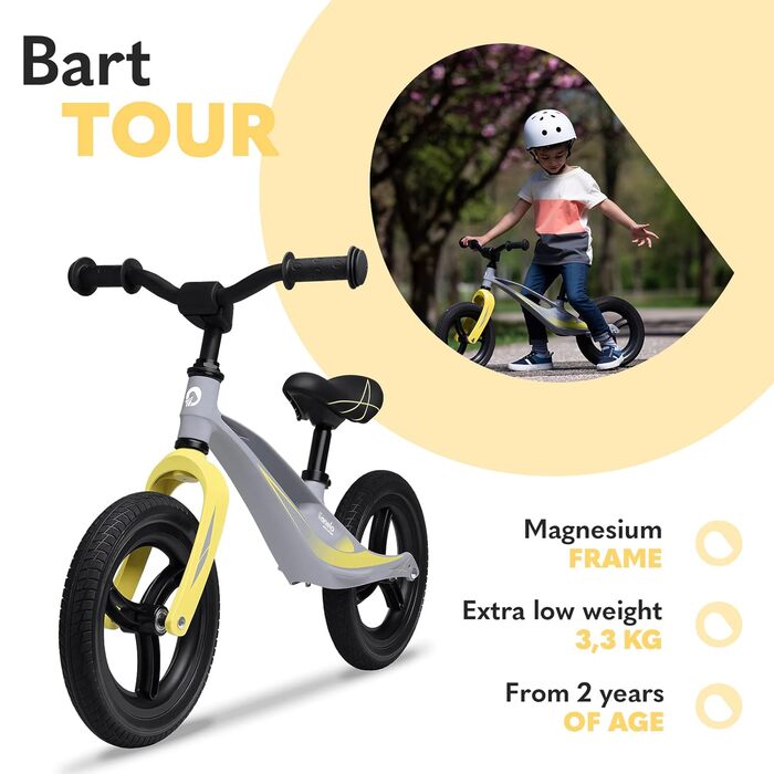Беговел Lionelo Bart Tour (зелений) – легкий, магнієвий, 12
