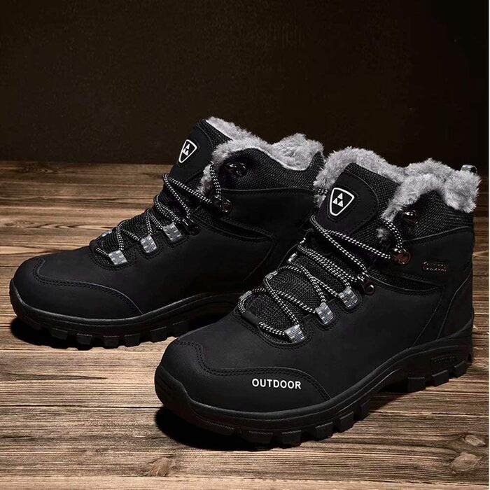 Чоловічі зимові черевики для трекінгу та хайкінгу, водонепроникні, з утеплювачем, чорні (40 EU)