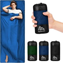 Спальний мішок туристичний бавовна, ультралегкий, з двосторонньою блискавкою, для кемпінгу та походів (синій)