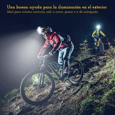 CREADY® Налобний ліхтар LED, перезаряджається через USB | Налобний ліхтар з регульованим кутом нахилу та водонепроникним корпусом | LED налобний ліхтар для піших прогулянок, велоспорту та дітей