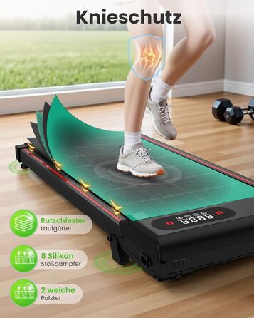 Бігова доріжка Walking Pad для дому з нахилом, електрична, під стіл - Walkpad, червоно-чорна