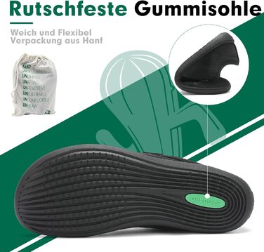 В'язані босижні черевики SAGUARO Unisex з широкою переднячкою та нульовим перепадом п'яти, Luck Ⅰ, розмір 36-48, чорний