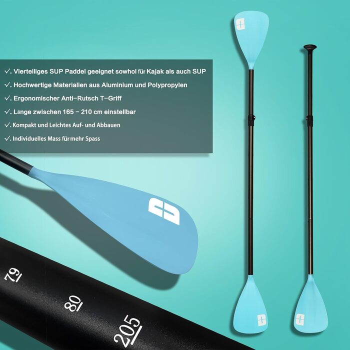 Надувне SUP-борд (Stand Up Paddle Board) з кріпленням для камери, 330x76x15 см, до 150 кг, насос, рюкзак (камуфляж, синій)