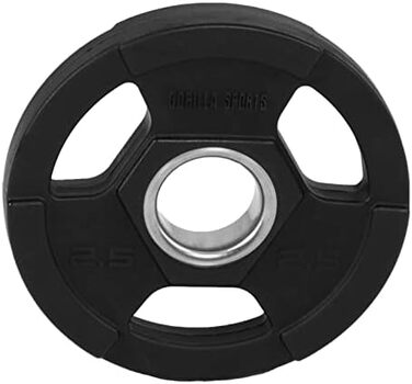 Олімпійські диски для штанги GORILLA SPORTS, 2,5 кг, тригрип, пластикові, 50 мм, чорні – вагові диски для тренувань