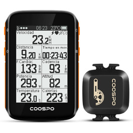 Велокомп'ютер COOSPO BC200 з GPS, Bluetooth 5.0, ANT+, бездротовий, LCD-екран 2.4