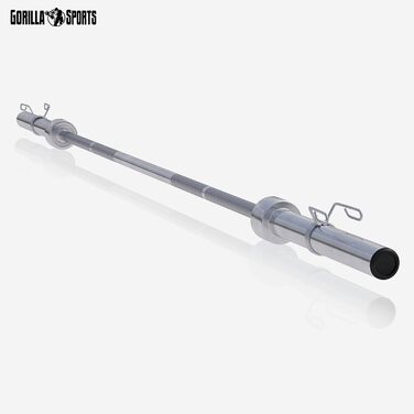 Олімпійський гриф GORILLA SPORTS 220 см, 50 мм, до 450 кг, з хромованим покриттям і замками, гриф для штанги