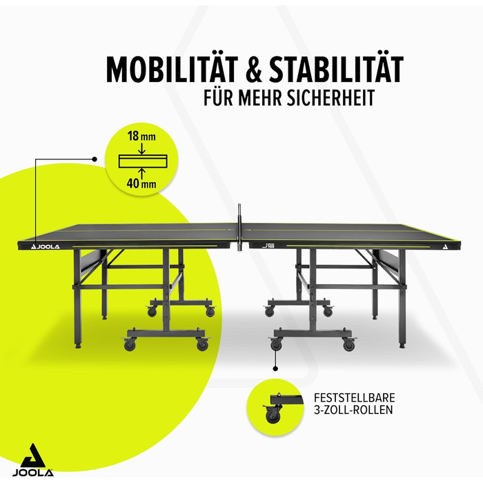 Стіл для настільного тенісу JOOLA Inside J18 Single - розкладний, компактний, з сіткою