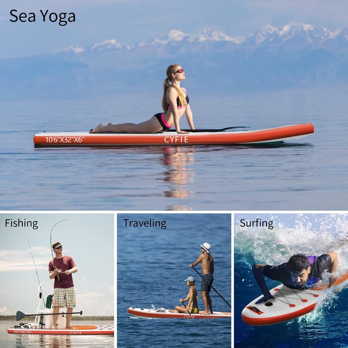 Надувна SUP-дошка CYFIE 320x81x15 см, комплект аксесуарів, сидіння для каяка, для дітей і дорослих, максимальне навантаження 150 кг