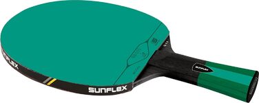 Sunflex® Color COMP G50 тенісна ракетка для настільного тенісу, професійна, анатомічна ручка, ITTF сертифікований зелений накат, для професіоналів і клубних гравців, комплект з чохлом і 3 м'ячами