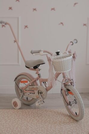 Дитяче велосипед Sun Baby Flower Bike для дівчаток, 16 дюймів, знімний ручка-штовхач, 2-6 років (Блакитний)
