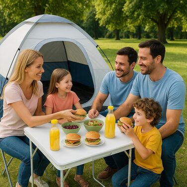 Складаний кемпінговий стіл Harbour Housewares 80x60 см, металевий, для пікніка, саду, грилю