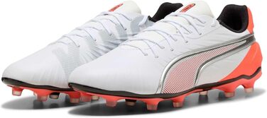 Футбольні бутси PUMA King Match Fg/Ag (46.5 EU) – білий/сріблястий/червоний, унісекс
