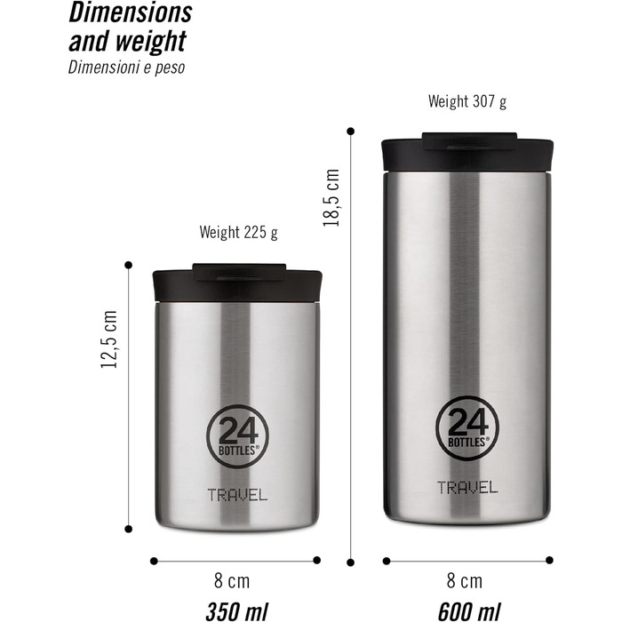 Термокружка 24BOTTLES Travel Tumbler 350 мл, термос для кави та чаю, нержавіюча сталь, герметична кришка, зберігає тепло 6 годин/холод 24 години, екологічна пляшка Atlantic Bay