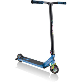 Самокат Globber GS 900 Deluxe Neo Chrome, чорний/синій, для дітей 8+, алюмінієвий, складаний, колеса PU