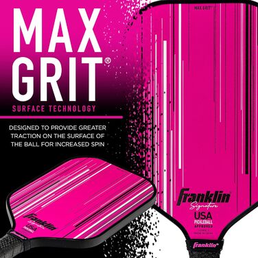Професійна ракетка для піклболу Franklin Sports Signature Series з покриттям MaxGrit, турнірна, USAPA сертифікат