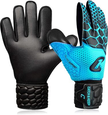 Дитячі футбольні воротарські рукавички CATCH & KEEP Kralle Junior Pro 3.0 з ультрасильним Falcon Grip, професійна якість, ідеальна посадка для дітей