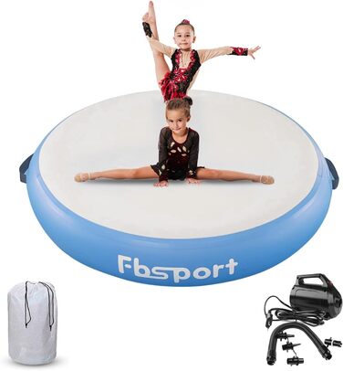 Надувний гімнастичний ролик FBSPORT Airspot 10/20/30 см висота, 70/100/140 см діаметр, з насосом, мат для акробатики та тренувань