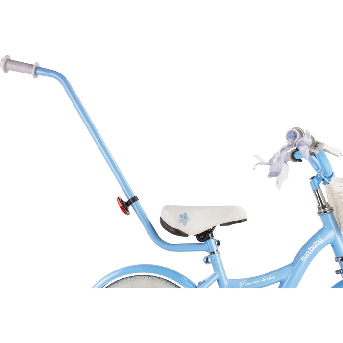 Дитяче велосипед Sun Baby Flower Bike для дівчаток, 14 дюймів, знімний ручка-штовхач, 2-6 років (Блакитний)